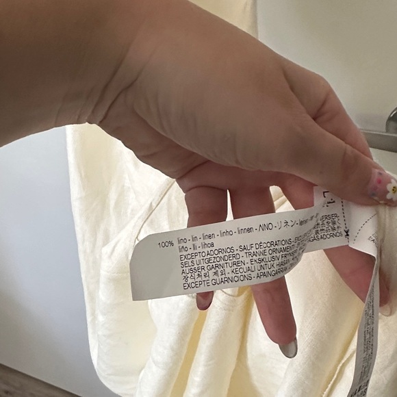 ZARA | Limited Edition Linen Cream Halter Dress with Fringe Boho Goddess - Picture 12 of 16